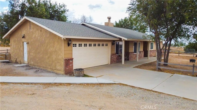 view of front of house with a garage