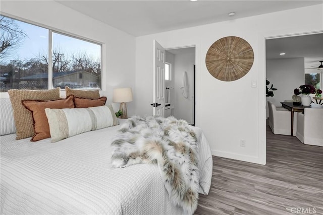 bedroom featuring hardwood / wood-style floors