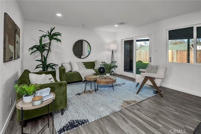 living room featuring hardwood / wood-style floors