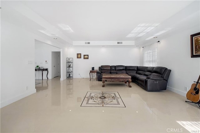 view of tiled living room