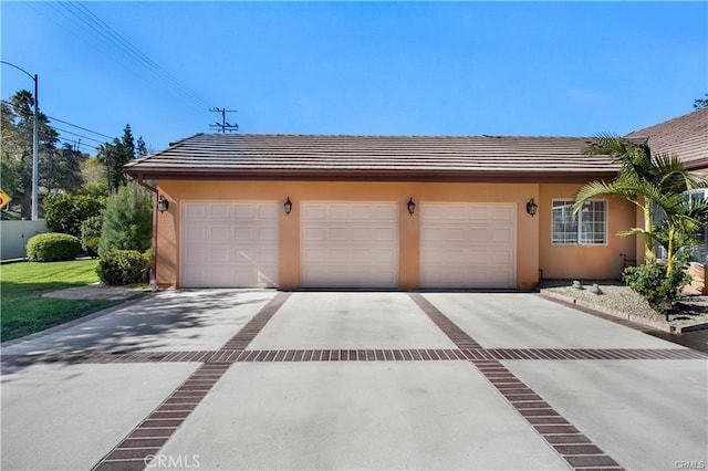 view of garage