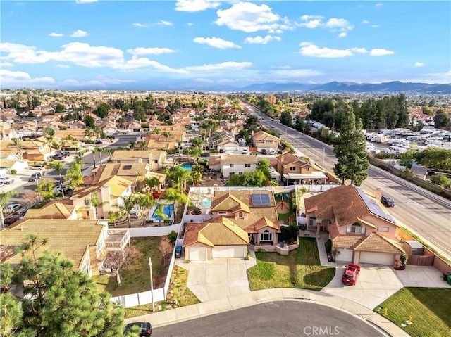 aerial view featuring a mountain view