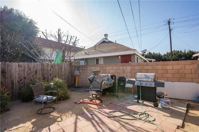 view of patio / terrace with a grill