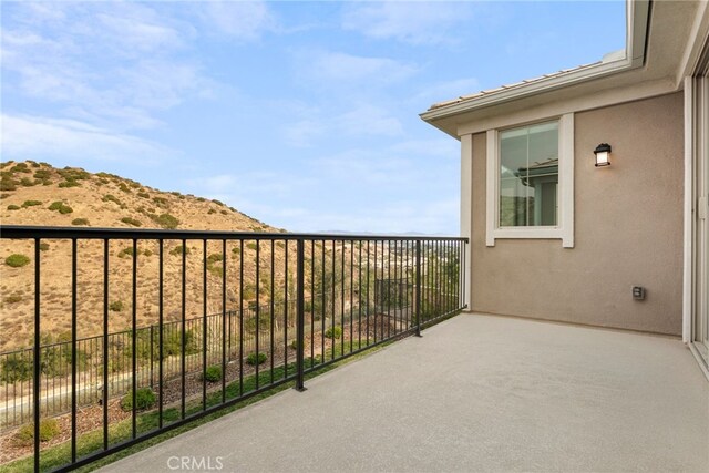 balcony with a mountain view