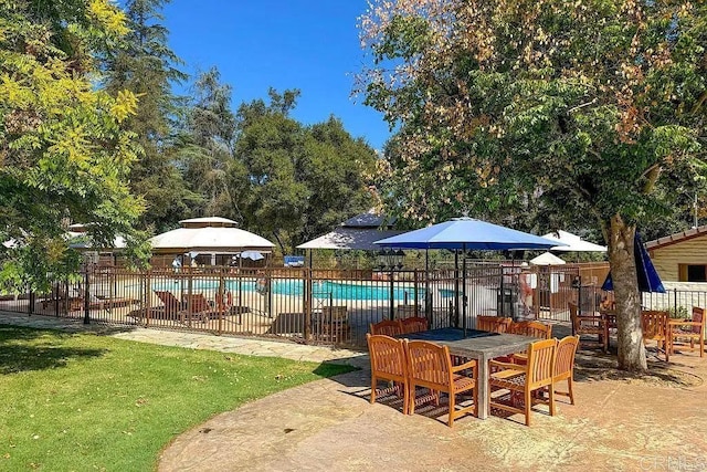 view of patio with a community pool