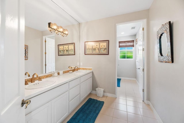 bathroom featuring vanity and tile patterned floors