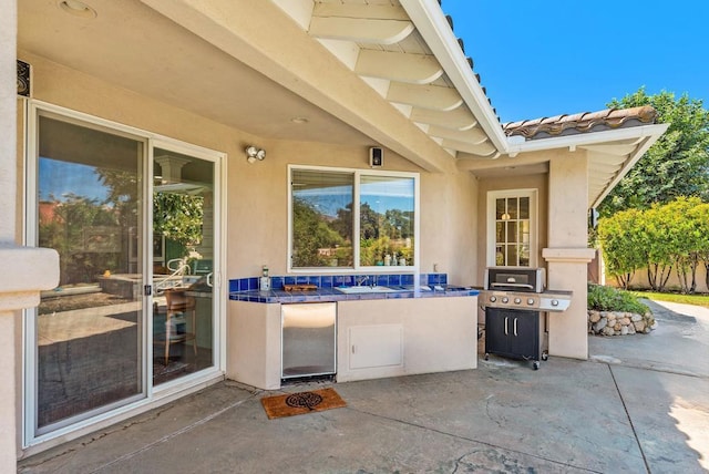 view of patio featuring area for grilling