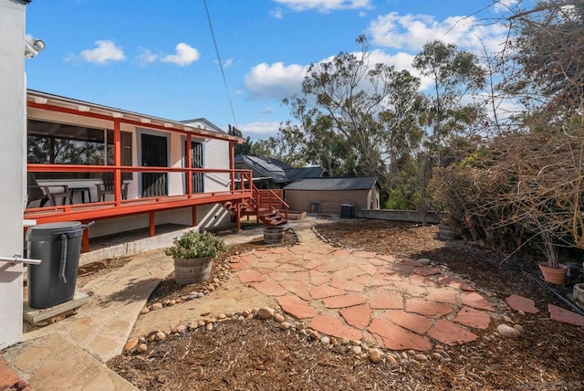 view of patio featuring a deck