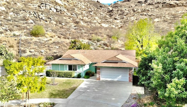 view of front of home with a garage