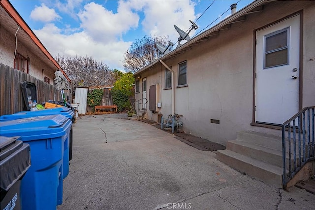 view of home's exterior with a patio