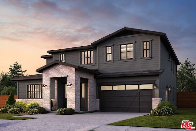 view of front facade featuring a garage