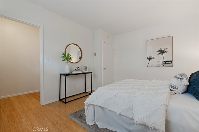 bedroom featuring light hardwood / wood-style floors