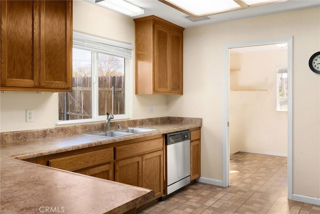 kitchen featuring stainless steel dishwasher and sink