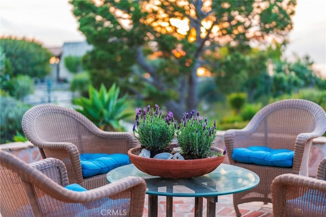 balcony with a patio area