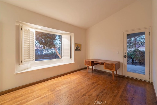 interior space with hardwood / wood-style flooring