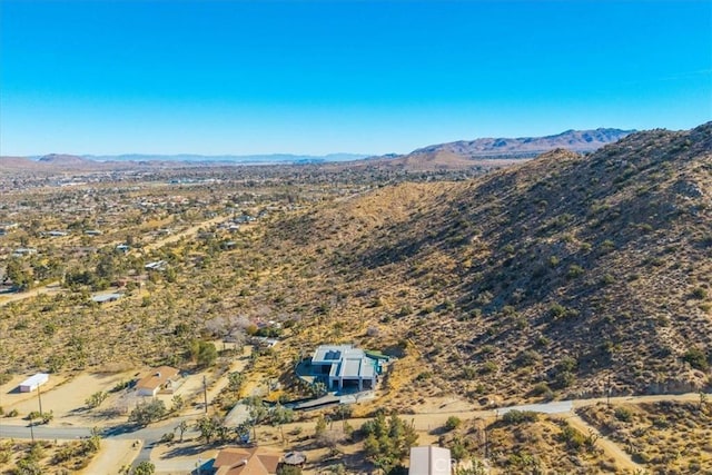 aerial view with a mountain view