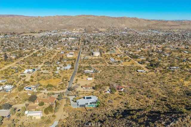 drone / aerial view with a mountain view