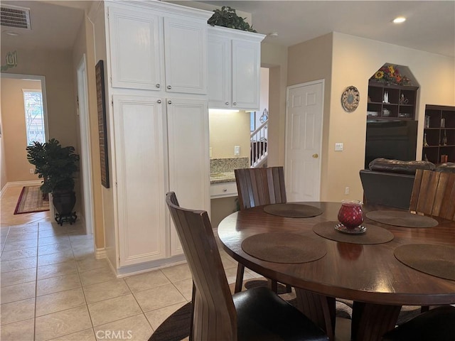 view of tiled dining room