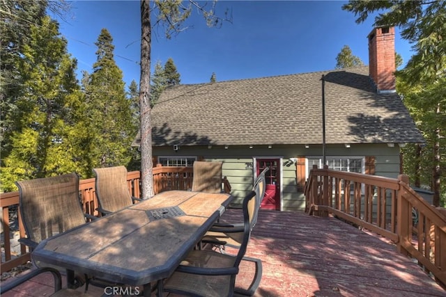 28621 Shenandoah Dr, Lake Arrowhead, CA 92352 - deck with outdoor dining space