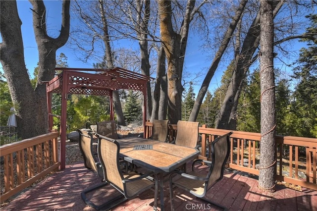 28621 Shenandoah Dr, Lake Arrowhead, CA 92352 - deck featuring outdoor dining space