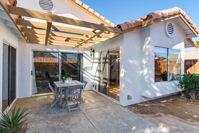 view of patio with a pergola