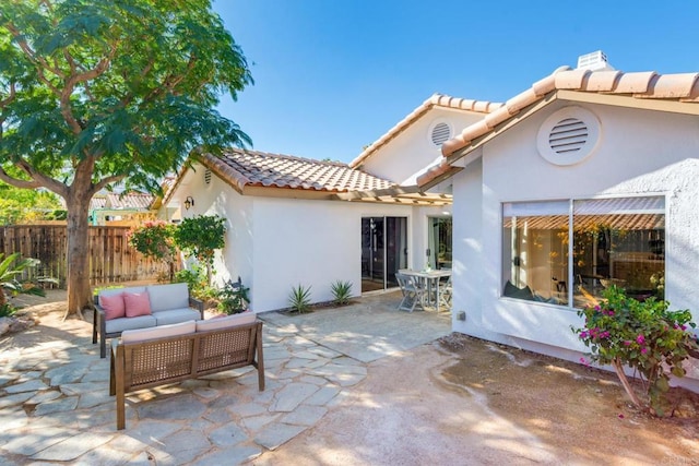 view of patio with an outdoor hangout area