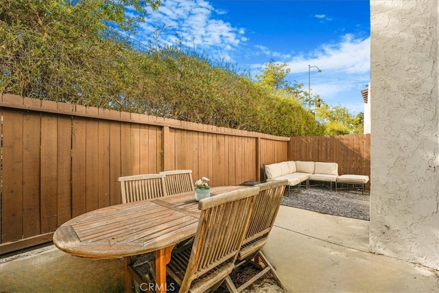 view of patio with outdoor lounge area