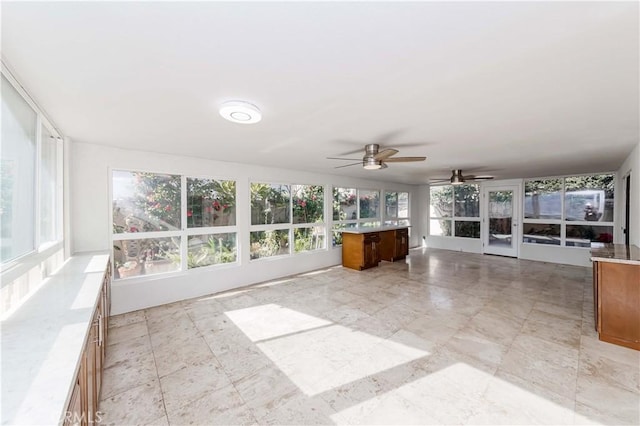 view of unfurnished sunroom