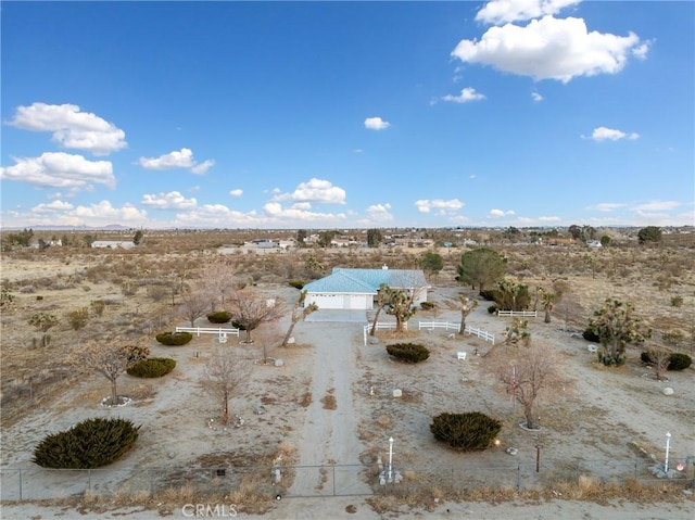 aerial view featuring a rural view