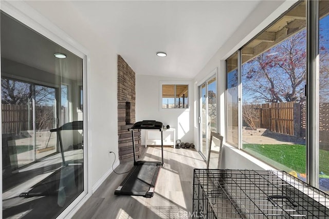 sunroom / solarium with plenty of natural light