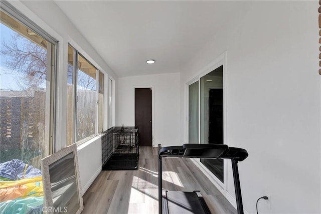 interior space with light wood-type flooring