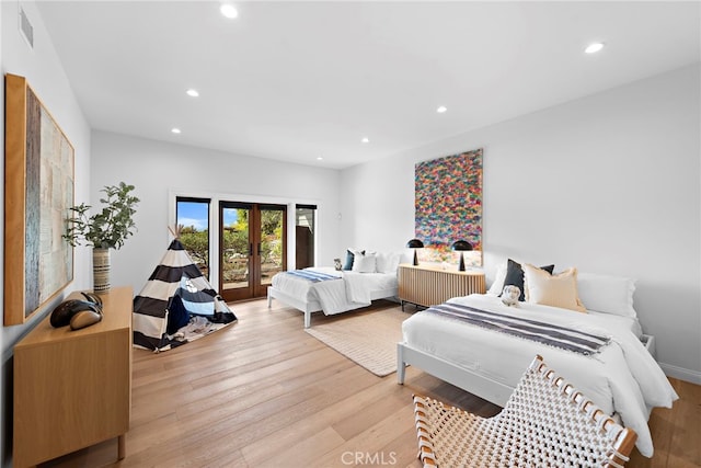 2335 Hillview Dr, Laguna Beach, CA 92651 - bedroom with access to exterior, recessed lighting, and light wood-style floors