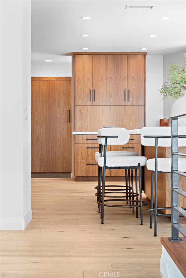 2335 Hillview Dr, Laguna Beach, CA 92651 - dining space featuring light wood-type flooring and recessed lighting