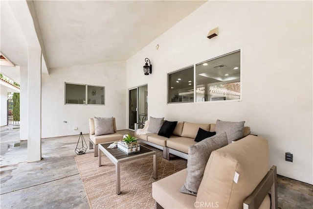 view of patio with an outdoor hangout area