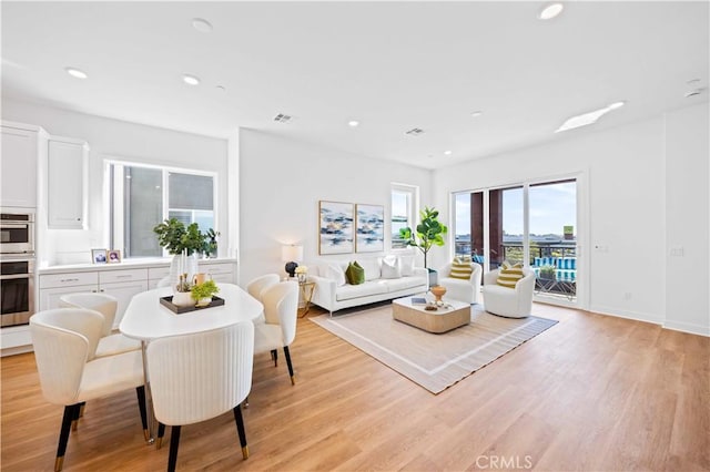 living room featuring light hardwood / wood-style flooring