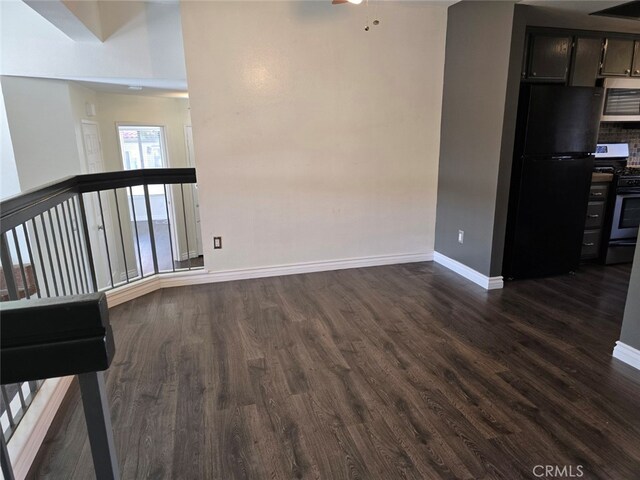 living room with dark hardwood / wood-style floors