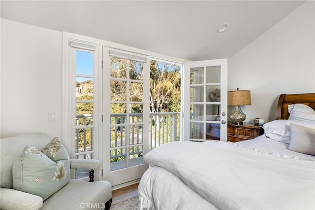 bedroom with hardwood / wood-style floors