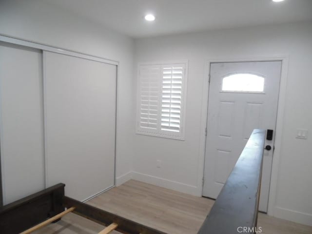 foyer featuring wood-type flooring