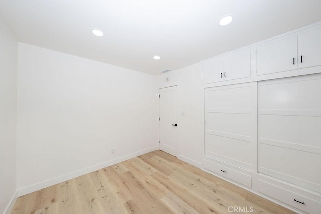 empty room featuring light wood-type flooring