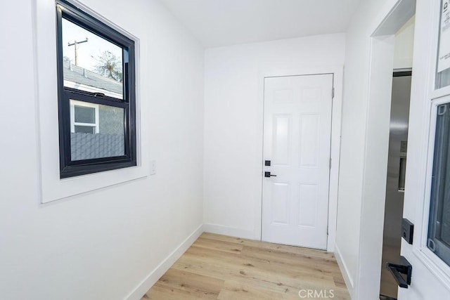 doorway featuring light hardwood / wood-style flooring