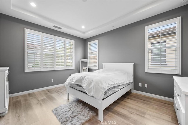 bedroom featuring light wood-type flooring