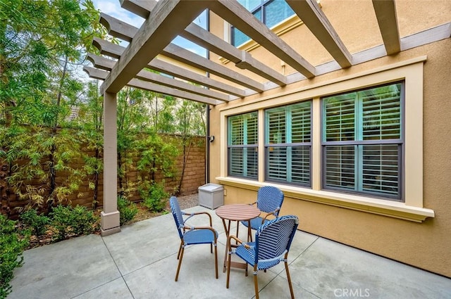 view of patio with a pergola