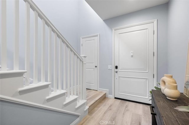 entrance foyer featuring light hardwood / wood-style floors