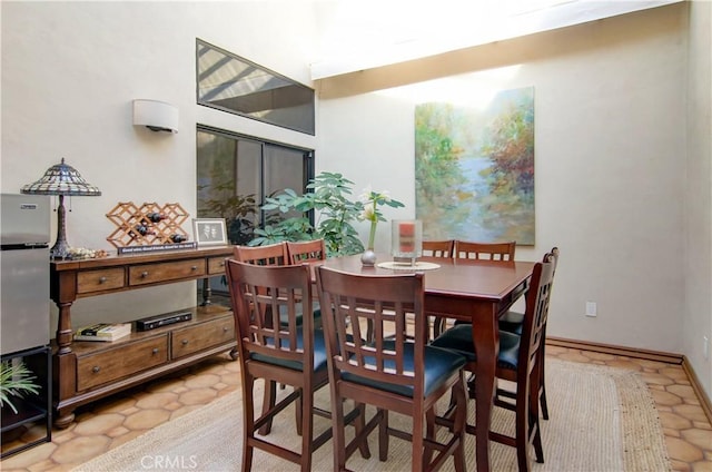 view of tiled dining room