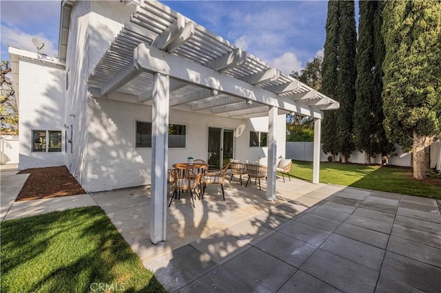 view of patio / terrace featuring a pergola