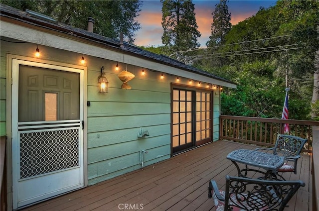 view of deck at dusk