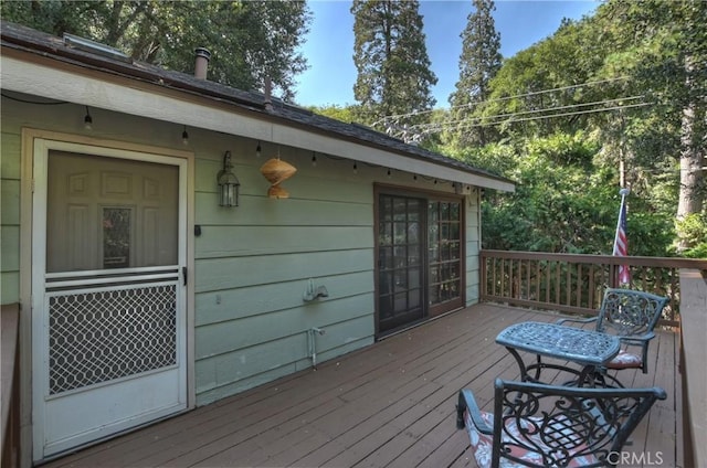 view of wooden deck