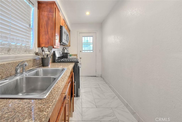 kitchen with stainless steel appliances and sink