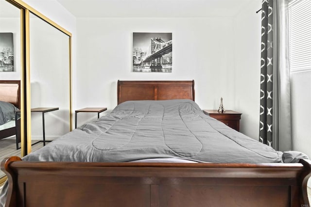 bedroom featuring a closet