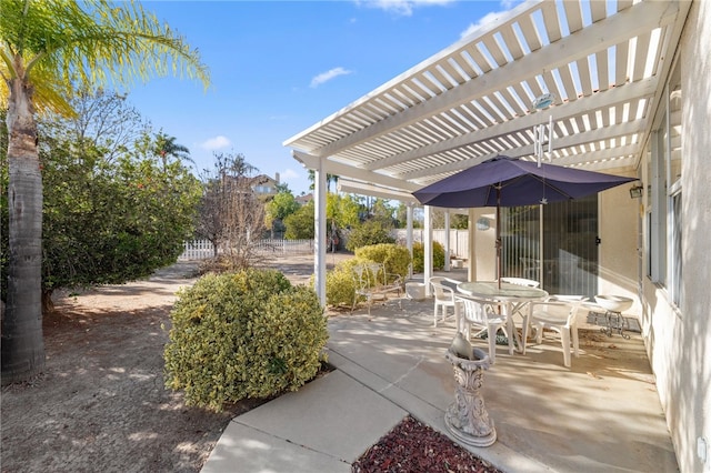 view of patio with a pergola